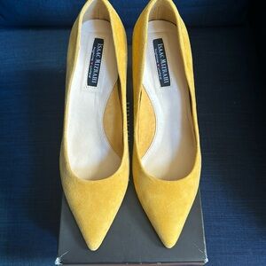 Isaac Mizrahi women’s suede heels - Name: Trudy  Color:  Solar Honey Size:  9M
